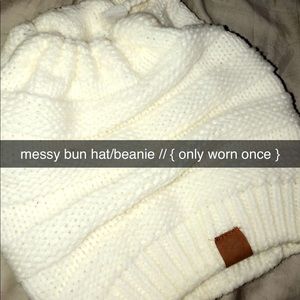 messy bun beanie